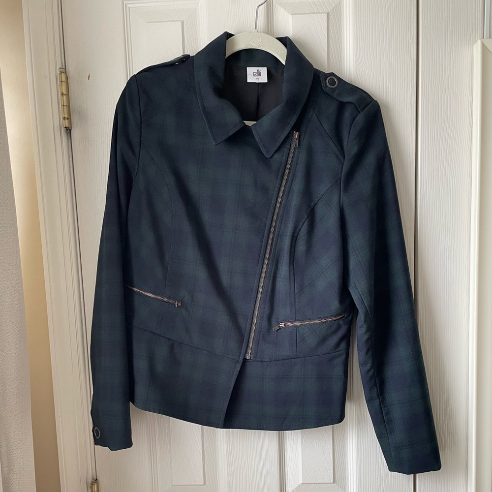 Cabi Tartan Plaid Motto Jacket # 3181 Size 10. Fully lined.